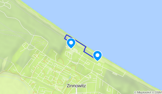 Kartenausschnitt Seebrücke Zinnowitz mit Tauchgondel
